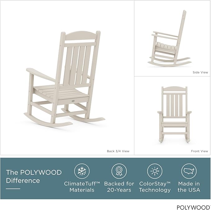 POLYWOOD Presidential Rocking Chair in Sand POLYWOOD