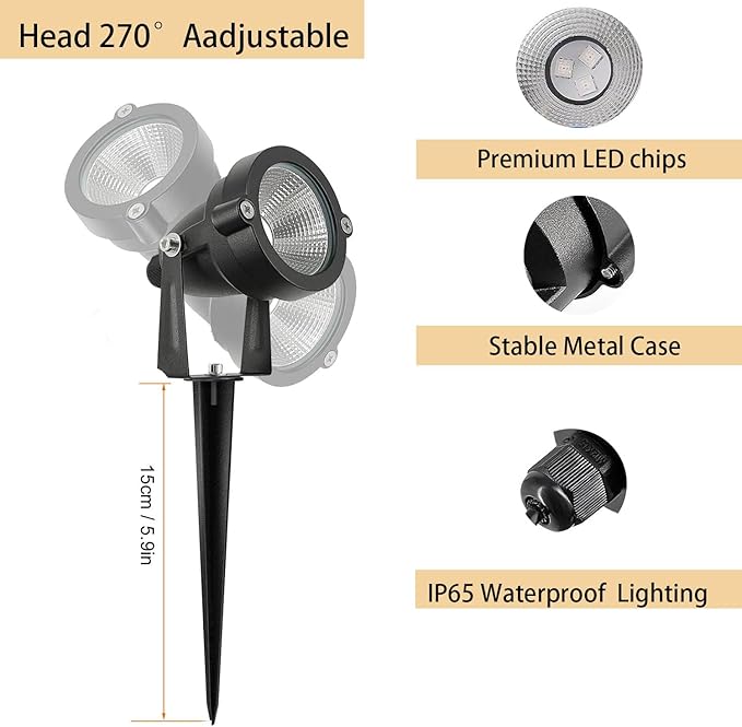 RGB Hallowmas Outdoor SpotLights with Timer(4/6/8H), 10W Metal case Color Changing Spot Light Outdoor Garden Yard Lawn Landscape Spot Lights IP65 Waterproof, 1 Lights TENSUL