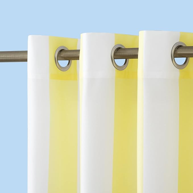Sun Zero Valencia Cabana Stripe Indoor/Outdoor UV Protectant Energy Efficient Grommet Curtain Panel SunZero%E2%84%A2