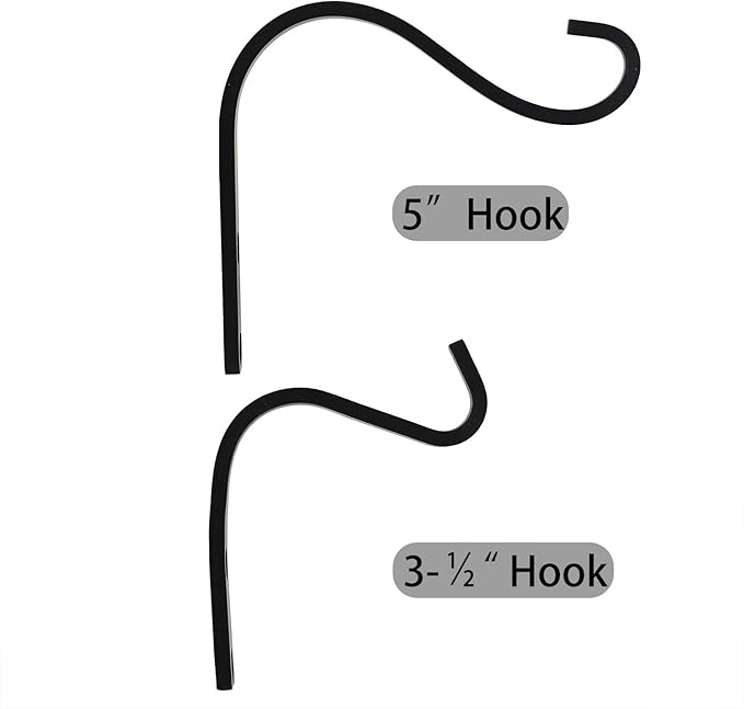 Cast Iron Plant Hooks for Hanging Baskets Indoor, Heavy Duty Plant Hangers Outdoor, Rustic Planter Hook Hanging Lanterns Bird Feeders, 4 Inch (4 Pack) HERNGEE