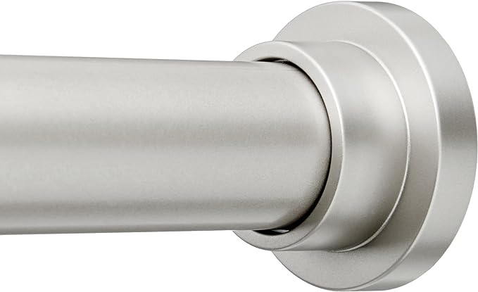 Amazon Basics No Drill Adjustable Indoor Outdoor Tension Curtain Rod, 54-90" Length, Nickel AmazonBasics