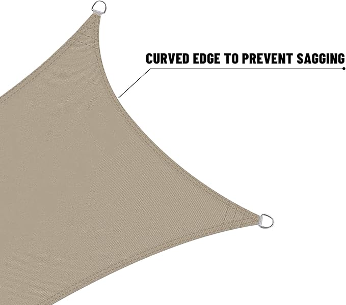 LOVE STORY Right Triangle 7'x14'x15.7' Waterproof Sun Shade Sail Canopy UV Block for Outdoor Patio Backyard Carport,Taupe(We Make Custom Size) LOVESTORY