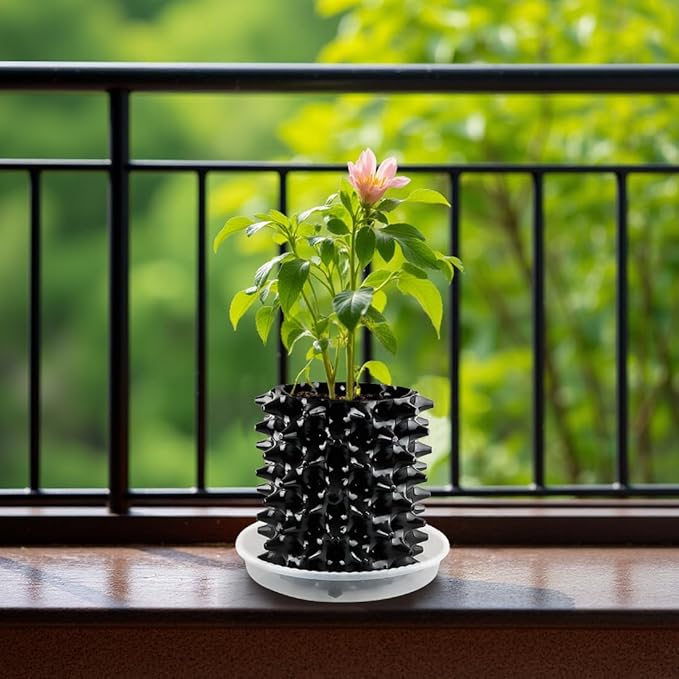 1 Gallon Air Pruning Containers, New Plastic Nursery Pots, Fruit Vegetable Garden Self-Planting Pots, Black (1G-10P) RooTrimmer