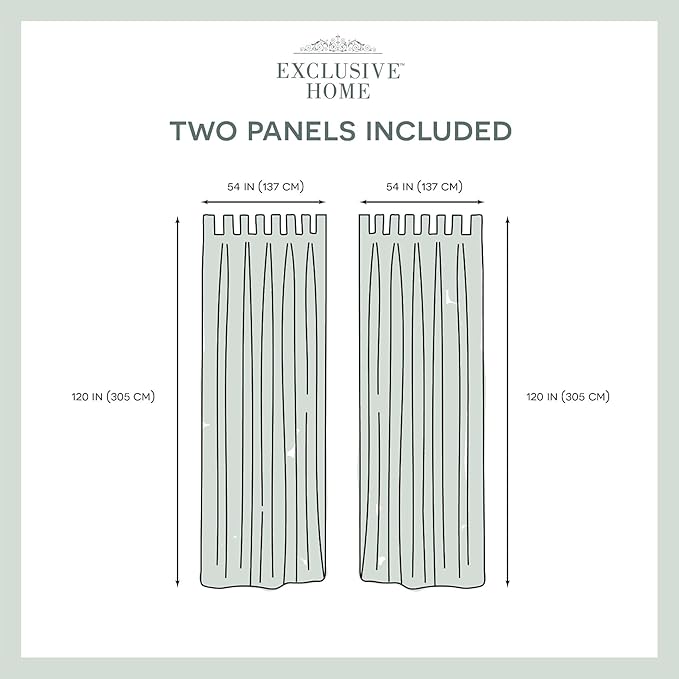 EXCLUSIVE HOME Cabana Solid Indoor/Outdoor Light Filtering Hook-and-Loop Tab Top Curtain Panel Pair, 54"x120", Taupe Exclusive+Home