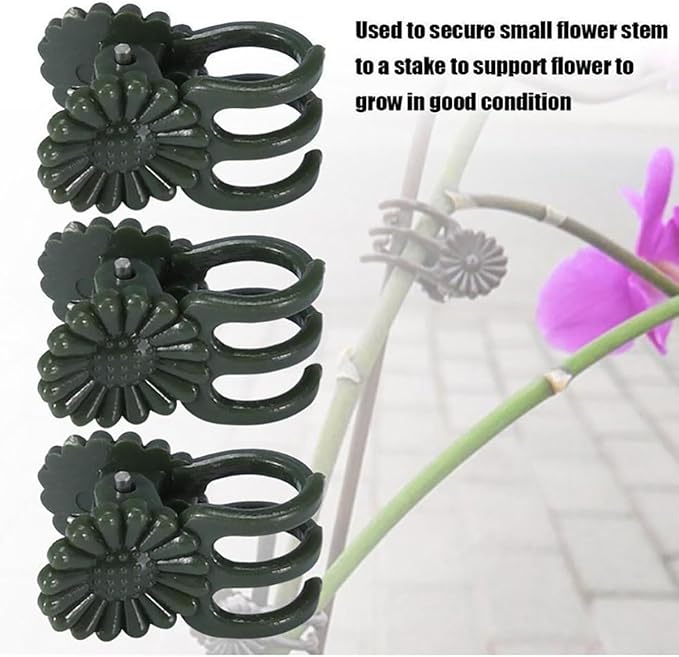Decorative Metal Plant Trellis for Indoor Potted Plants – Leaf Shape Vine Support Stakes with 6 Plant Clips, Black/Green/Gold Garden Trellises for Climbing Plants, Vines (Black 1pc) Rootora