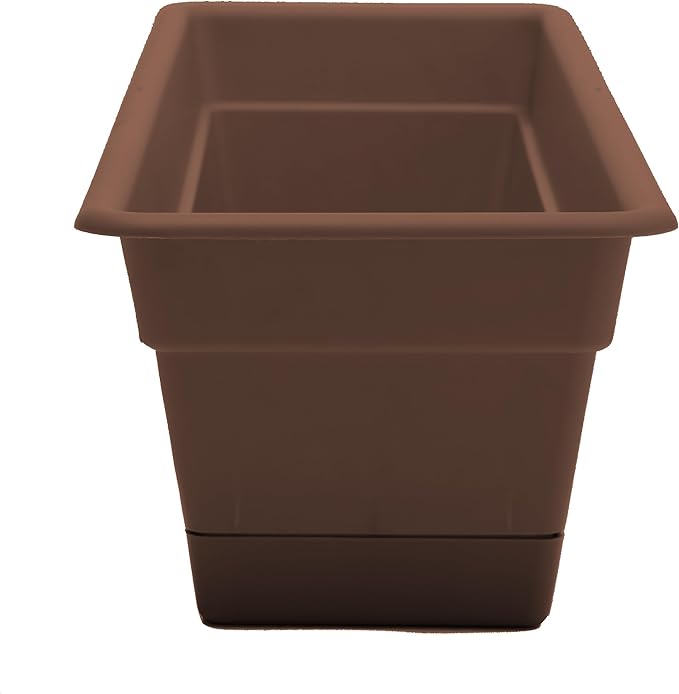 Bloem Dura Cotta Window Box Planter: 30" - Chocolate - Large Box with Tray, Weatherproof Resin Box, Removable Tray for Indoor & Outdoor Use, Gardening, 4 Gallon Capacity Bloem