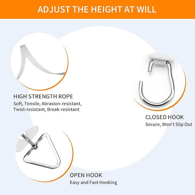 5PCS Plant Pulley System - Retractable & Adjustable Hanger for Indoor/Outdoor Use， Heavy Duty Pulley Hook for Hanging Baskets, Flower Pots, Plants, and Bird Feeders(5Pcs-White) HOGXUAE