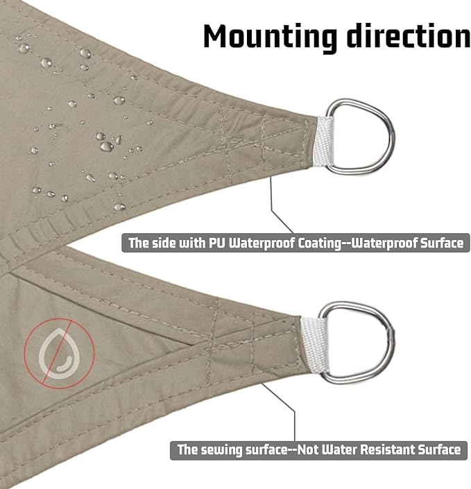 LOVE STORY Rectangle 9'x12' Waterproof Sun Shade Sail Canopy UV Block for Outdoor Patio Backyard Carport,Taupe(We Make Custom Size) LOVESTORY