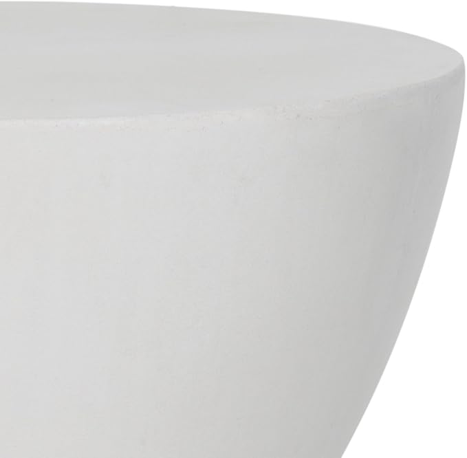 Safavieh Outdoor Collection Athena Modern Concrete Dark Grey Round 17.7-inch Accent Table SAFAVIEH