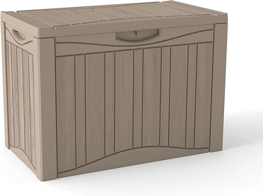 TARKARI 50 Gallon Lockable Resin Deck Box, Waterproof & UV-Resistant Outdoor Storage Box for Outdoor Cushion Storage, Garden Tools & Pool Accessories Storage, Gray Home