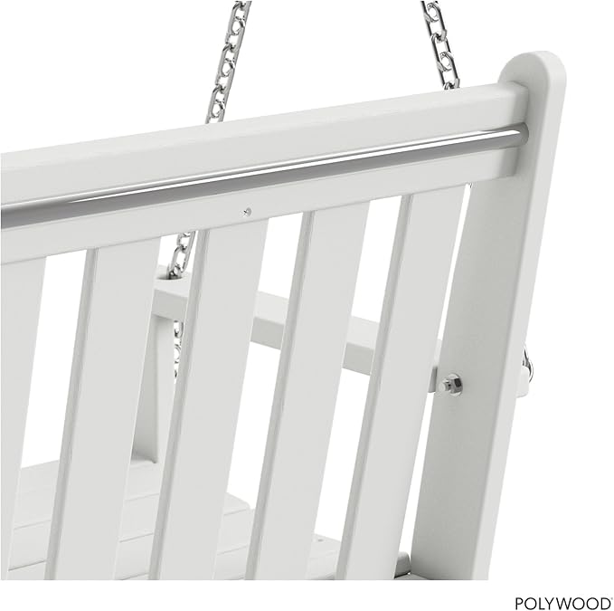POLYWOOD GNS60WH Vineyard 60" Swing, White POLYWOOD