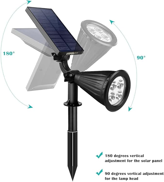 URPOWER Solar Lights Waterproof Solar Lights Outdoor 2-in-1 Adjustable Solar Spotlight Wall Light Auto On/Off Solar-Powered Landscape Lighting for Garden Yard Pathway Swimming Pool (4Pack, Warm White) URPOWER