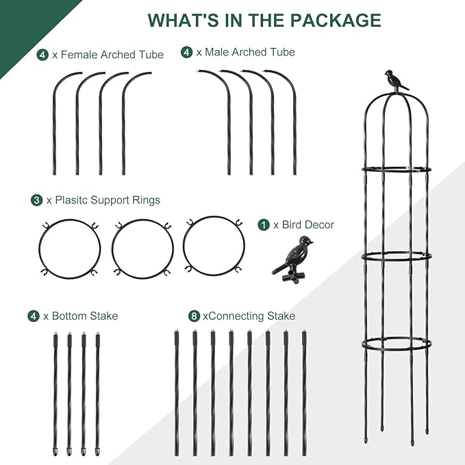 Garden Trellis for Climbing Plant Outdoor, 67" Tall Cucumber Trellis for Pot Raised Bed Climbing Vine Plants Vegetable Pea Bean Tomato Rose Clematis Cucumber Trellis, 2 Pack follook