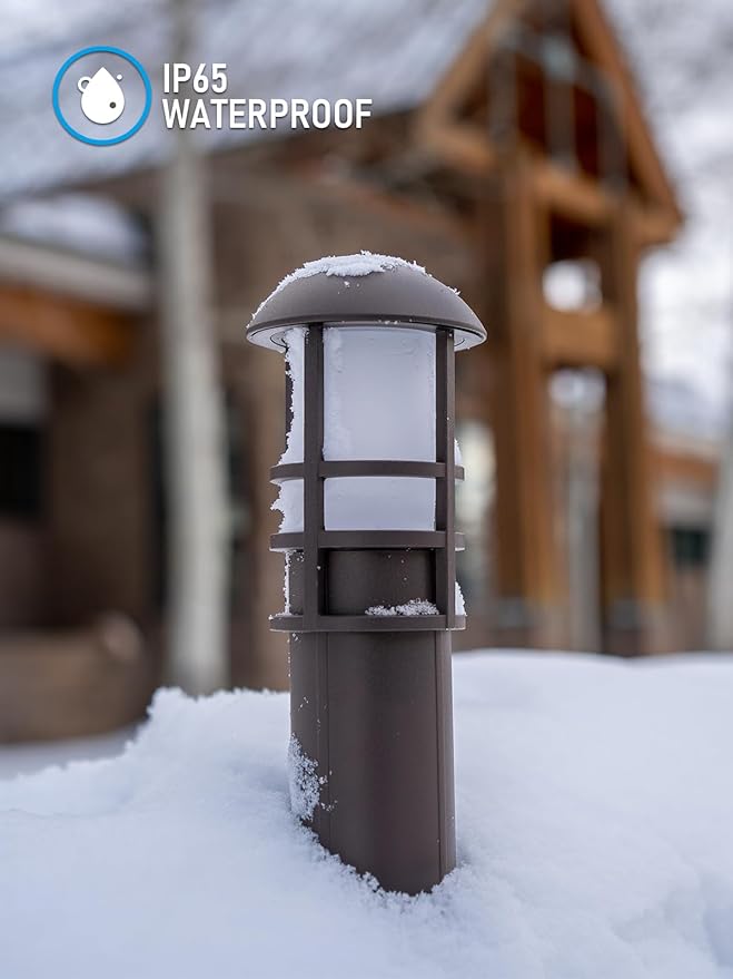 LEONLITE LED Low Voltage Landscape Pathway Lights, 3W 12V AC/DC Path Lighting, CRI90+, IP65 Waterproof, ETL Listed, Oil Rubbed Bronze Aluminum Housing, 3000K Warm White, Pack of 4 LEONLITE