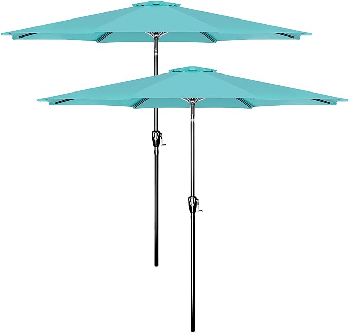 Simple Deluxe 9' Patio Umbrella Outdoor Table Market Yard Umbrella with Push Button Tilt/Crank SimpleDeluxe