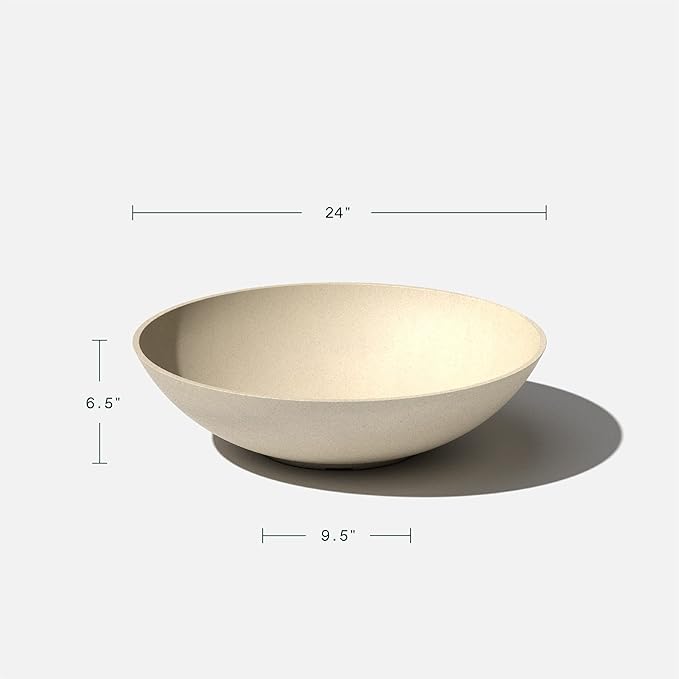 Veradek Mason Series Lane Bowl Planter| for Indoor or Outdoor Tabletops/Gardens |Made from Plastic-Stone Composite with Drainage Holes|Modern Décor for Flowers, Succulents, Small Plants VeradekOutdoor