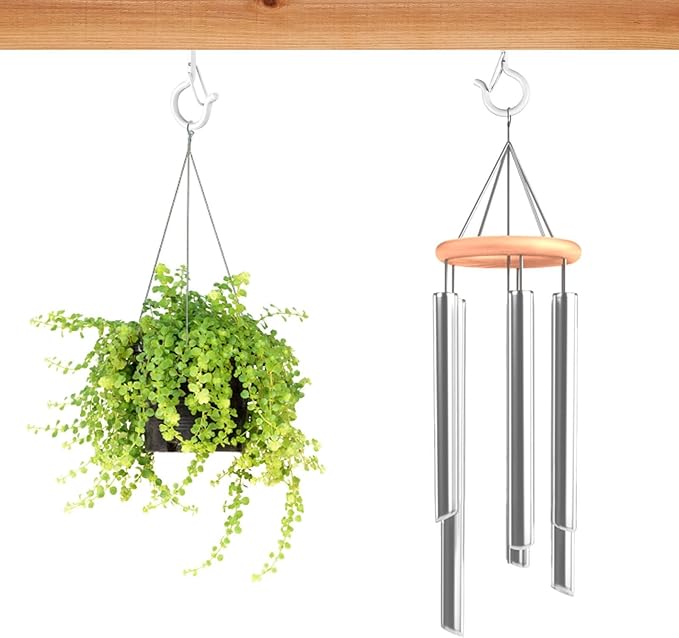 48 PCS Q-Hanger Hooks, Screw Hooks for Outdoor String Lights, Safety Buckle Design Cup Eye Hook for Hanging Christmas Lights, Plants, Mounted on Wall Ceiling, Include 1 Wing Nut Driver, White FSAH