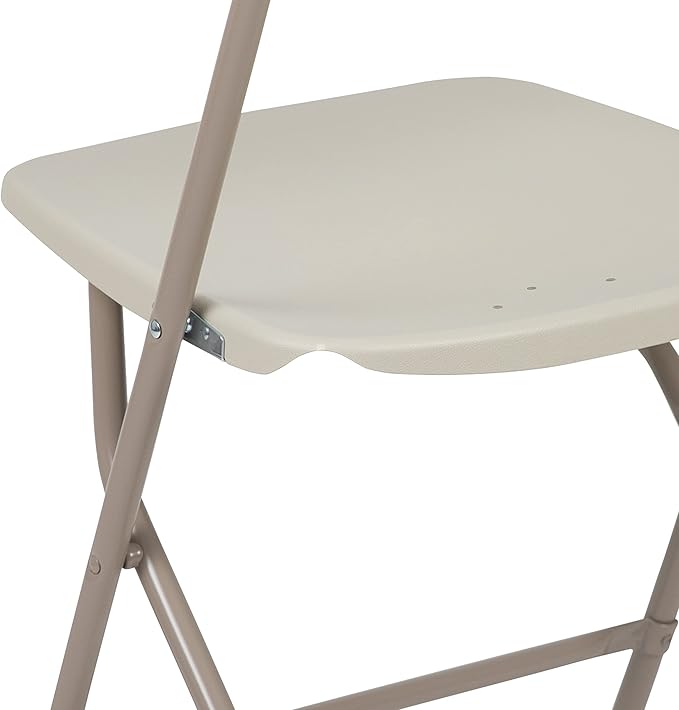 Flash Furniture Hercules Series Plastic Folding Chair - Beige - 4 Pack 650LB Weight Capacity Comfortable Event Chair-Lightweight Folding Chair FlashFurniture