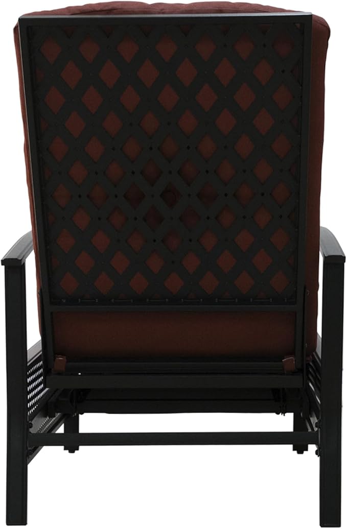 Kozyard Adjustable Outdoor Reclining Lounge Chair, Cushioned Patio Chaise Lounge with Extendable Metal Frame for Sunbathing, Reading & Relaxing – Comfortable Outdoor Recliner(Burgundy) Kozyard