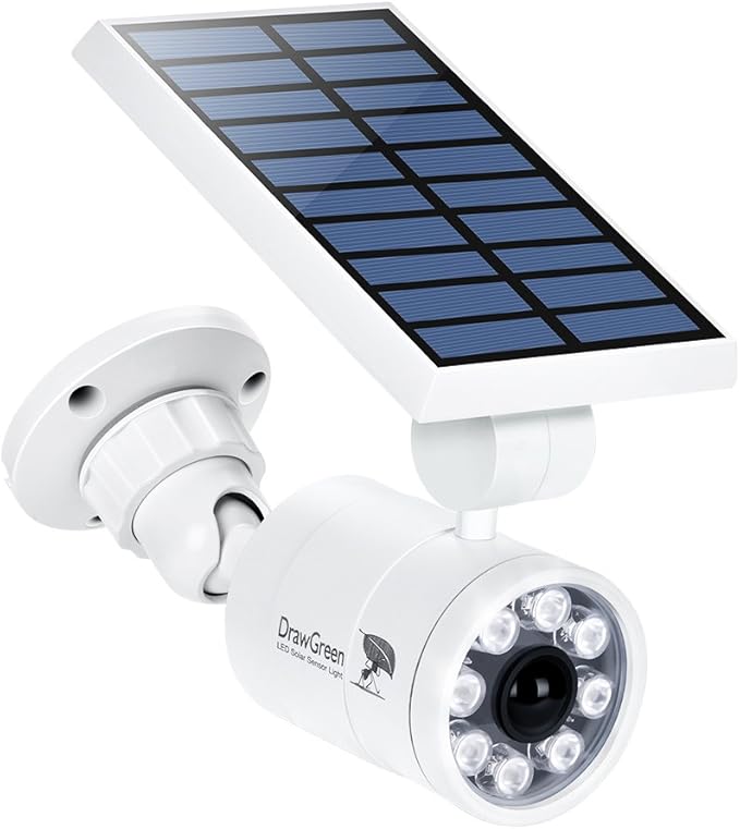 Solar Motion Lights Waterproof Metal Body, 1400-Lumen 9-Watt(130W Equiv.), Solar Powered Flood Security Spotlights for Outside Porch Post Yard Path Deck Fence Wall, 100-Week 100% Free Replacement DrawGreen