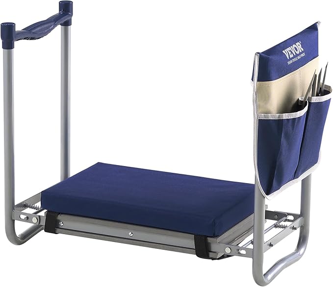 VEVOR Large Folding Garden Kneeler and Seat Heavy Duty, Widened 10" EVA Foam Pad, Portable Garden Stool with Tool Bags, Gardening Bench to Relieve Knee & Back Pain, Gifts for Seniors, Women, Parents VEVOR