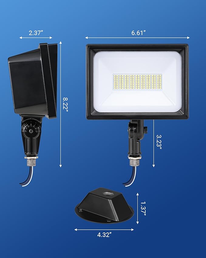 DEWENWILS 65W LED Flood Light Outdoor with Knuckle Mount, 6670 LM Super Bright IP65 Waterproof LED Security Flood Light, 5000K Daylight for Landscape, Garden, Yard, Garage,Driveway UL Listed DEWENWILS