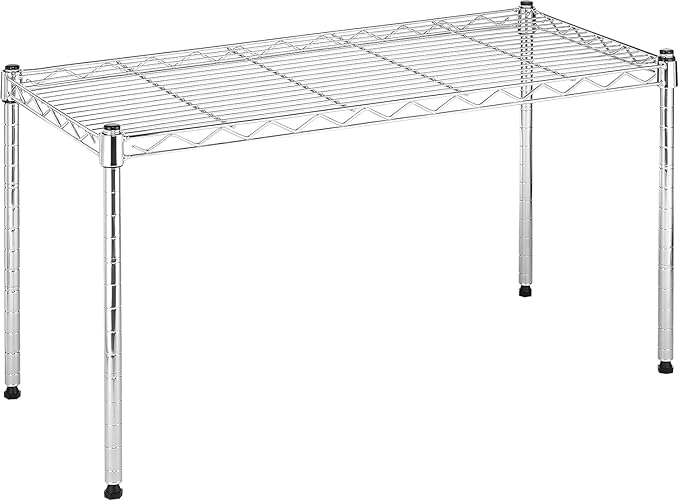 Xcity Storage Shelves, 1 Tier Heavy Duty Metal Shelving Unit, 350 LBS Capacity Adjustable Steel Wire Shelf Organizer for Pantry, Kitchen, Garage, 14" D x 30" W x 15" H, Chrome Rootora