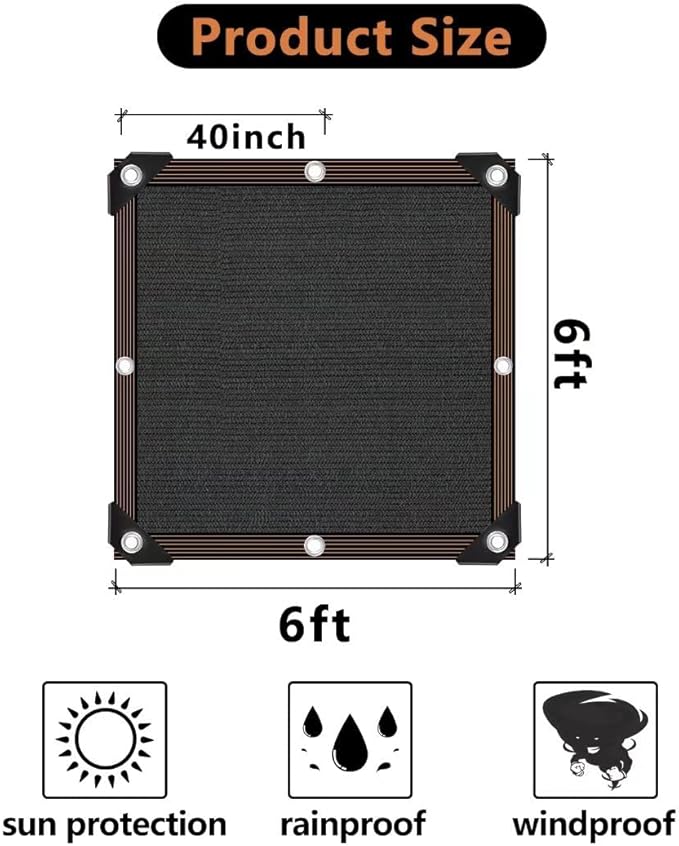 Shade Cloth - 70-90% Sunblock Net for Garden Patio,Shade Sails for Plants Greenhouse Outdoor Pergola Lawn Swimming Sun Shade Cloths for Kennel Chicken Coop Easier to Hang Shade Net Cover QLOFEI