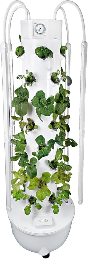 HX Aeroponic Tower | High Capacity Tower | Hydroponics Growing System Kit | Food Grade with 40 Net Pots (with LED Grow Lights) Rootora