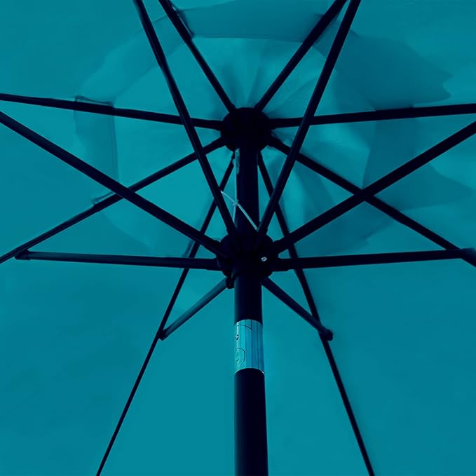 Sunnyglade 9' Patio Umbrella Outdoor Table Umbrella with 8 Sturdy Ribs (Teal Blue) Sunnyglade