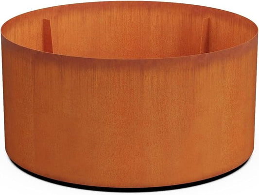 PLANTERCRAFT Corten Steel Metal Planter Box, Round Sizes, Modern Garden Steel planters for Commercial and Residential Outdoor Use. Plantercraft