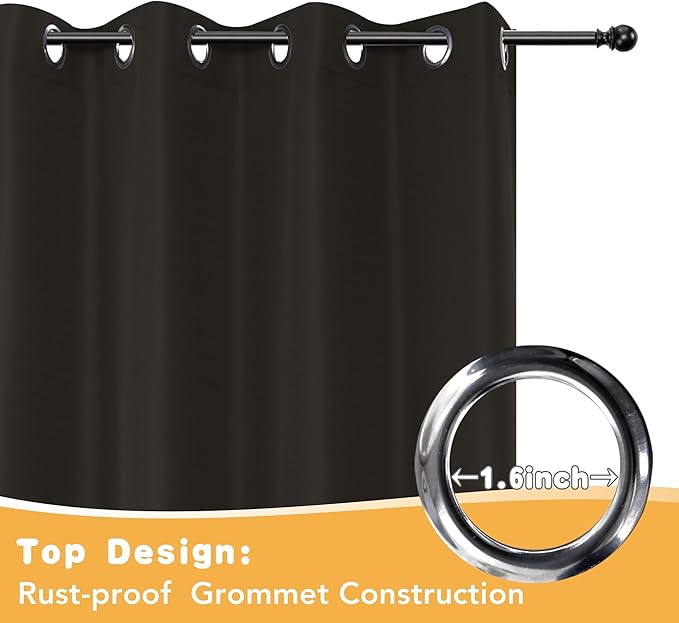 HolidayIdeas Outdoor Curtains for Patio Waterproof, 2 Panels - 54 x 108 Inch - Privacy Protection & Light Filtering Curtains Grommet Outside Curtains for Porch, Gazebo, Pergola, Backyard (Chocolate) HolidayIdeas