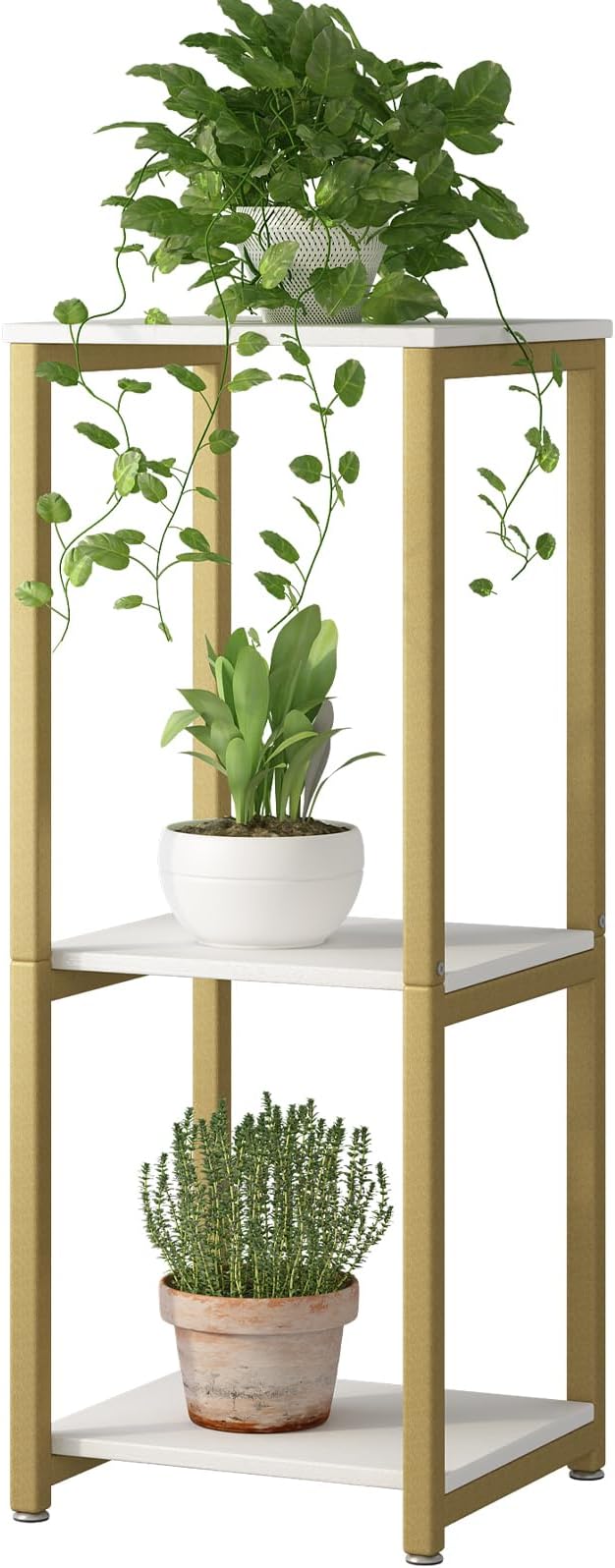 Plant Stand Indoor Corner Tall 3 Tier Metal Modern Flower Storage Plant Shelf Holder for Living Room Balcony Garden,Gold (3 Tier-Gold) YIZAIJIA