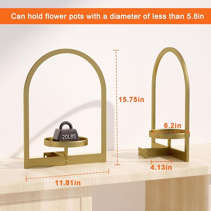 Wall Plant Holder, Wall Planter for Indoor Plants, Window Plant shelves for Multiple Plants Indoor Outdoor, Framed Plant Holder for Home Decor (3 Pack) Flenpptly