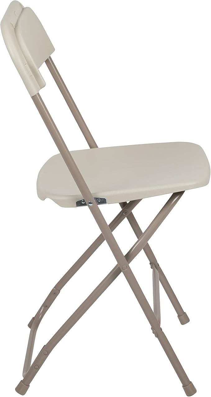 Flash Furniture Hercules Series Plastic Folding Chair - Beige - 4 Pack 650LB Weight Capacity Comfortable Event Chair-Lightweight Folding Chair FlashFurniture