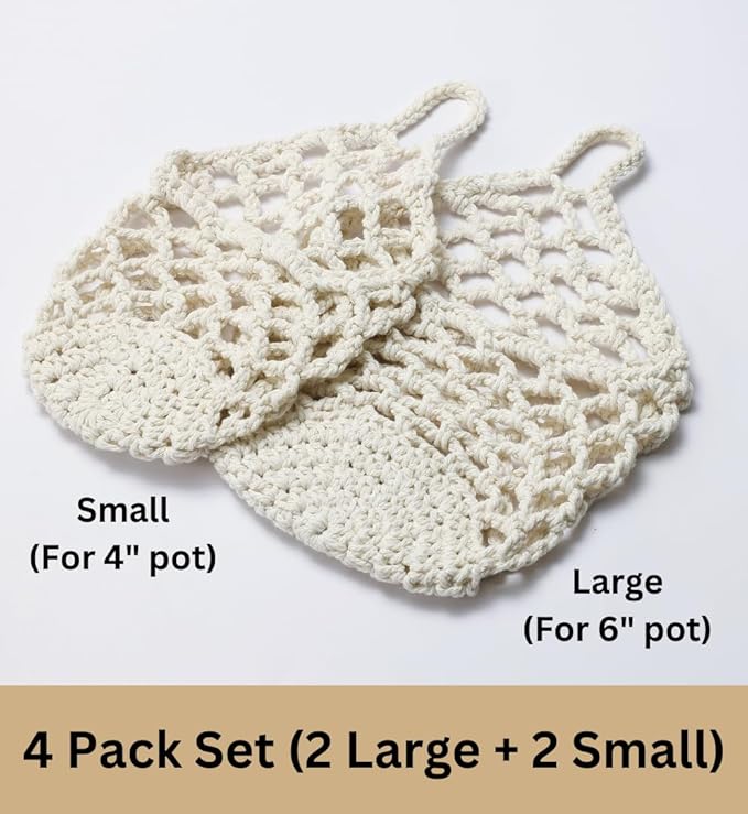 4 Packs Hanging Planters for Indoor Plants, Wall Plant Holder | Plant Hanger Indoor, Wall Planters for Indoor Plants, Hanging Plant (4PK, 2 Large + 2 Small) Shineloha