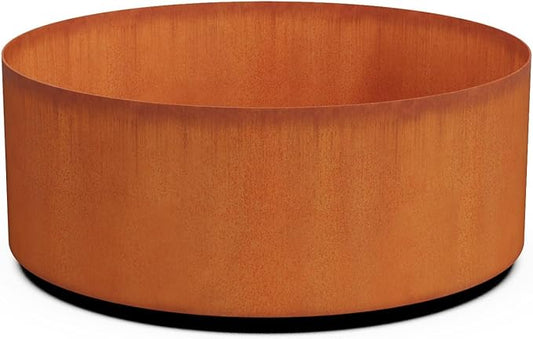 PLANTERCRAFT Corten Steel Metal Planter Box, Round Sizes, Modern Garden Steel planters for Commercial and Residential Outdoor Use. Plantercraft