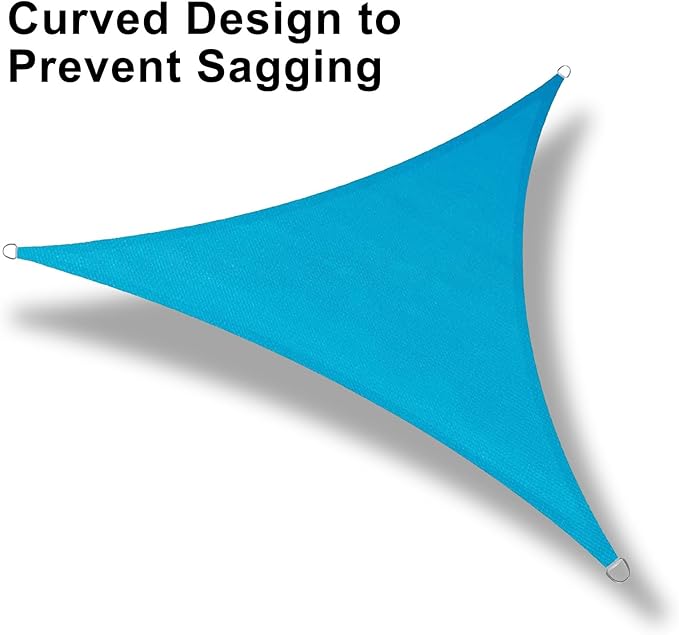 LOVE STORY 8' x 8' x 8' Sun Shade Sails Triangle Sunshades Sail Shade Canopy Patio Cover for Shade Outdoor, Turquoise Blue LOVESTORY