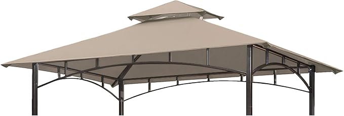 Eurmax USA High Performance Grill Gazebo Canopy Replacement Cover 5x8 BBQ Shelter Top（Beige Eurmax