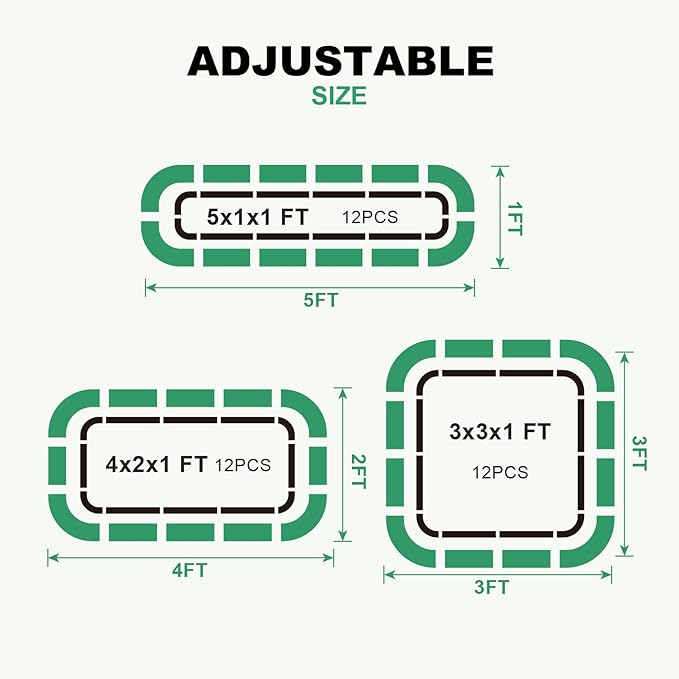 1MORE Raised Garden Bed -4X2X1 Galvanized Planter Box for Outdoor Gardening,3 in 1 Modular Raised Bed Kit with Protective Tape, Gloves for Herb，Ideal for Vegetables and Plants.Green-1Pcak 1MORE