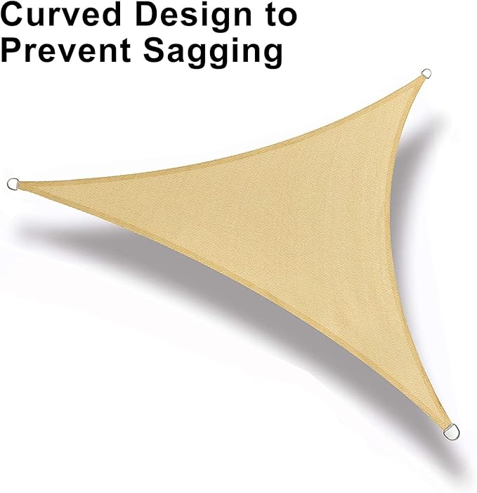 LOVE STORY Custom Size 12'x15'x19.2' Sand Sun Shade Sail Right Triangle Sunshade Fabric Awning Canopy for Patio Backyard Carport Pergola (Customized) LOVESTORY