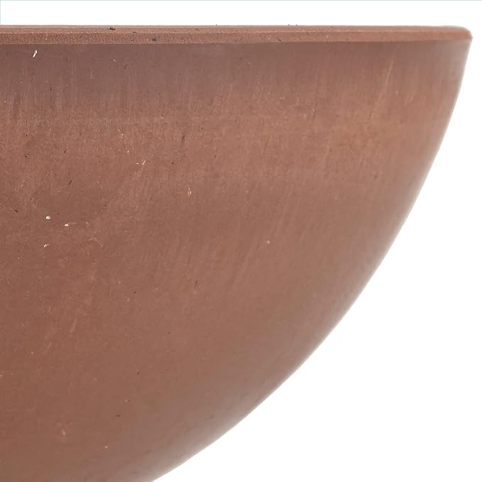 PSW Pot Collection M25TC 8-inch Plastic/Stone/Wood Composite Low Bowl Planter – No Drainage Hole (Drillable), Shallow Indoor/Outer Pot for Succulents, Bonsai, Fairy Gardens, Herbs, Terra Cotta Color PSW