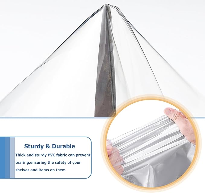 Waterproof Shelf Cover,Durable Dustproof Storage Wire Rack Covers,Outdoor Shelving Covers for Wire Shelves with Zipper 48''x24''x72'',Clear Dalema