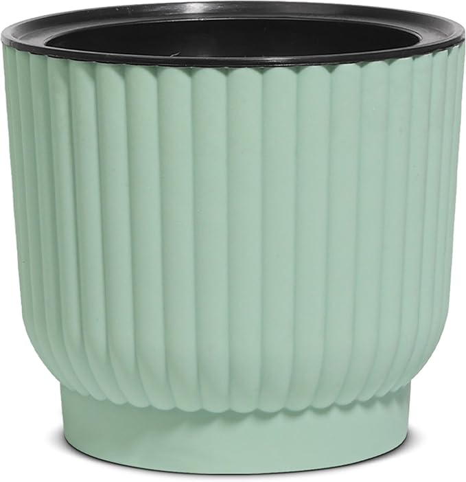 T4U 6 Inch Self Watering Pots for Indoor Plants, 6 Pack Plant Pots, Self Watering Planter for Indoor Plants, Durable Plastic Pots, Flower, Succulents (6 Pack, 6", Green) T4U