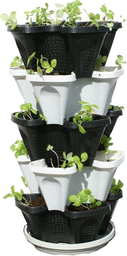 Mr. Stacky Multiple Color (Black + White) 5 Layer 13inch Vertical Planter Mr.+Stacky