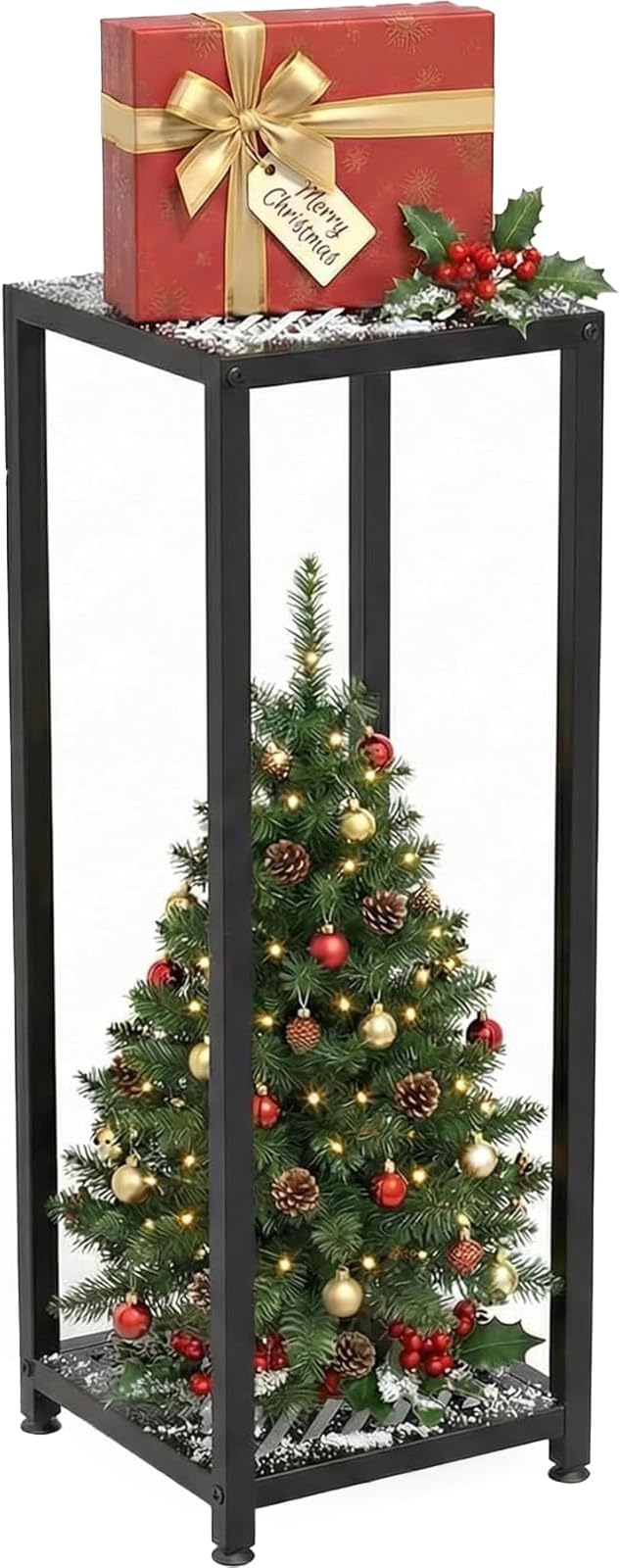 TOSKING Tall Plant Stand Indoor – 2-Tier Modern Metal Shelf, 30" Height & 200 LBS Capacity, Heavy Duty for Living Room, Balcony, Garden (Black) TOSKINGESSENCE