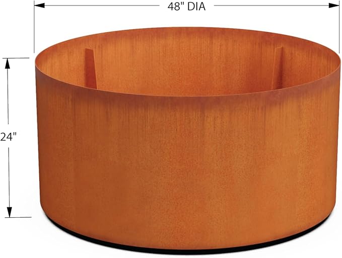 PLANTERCRAFT Corten Steel Metal Planter Box, Round Sizes, Modern Garden Steel planters for Commercial and Residential Outdoor Use. Plantercraft