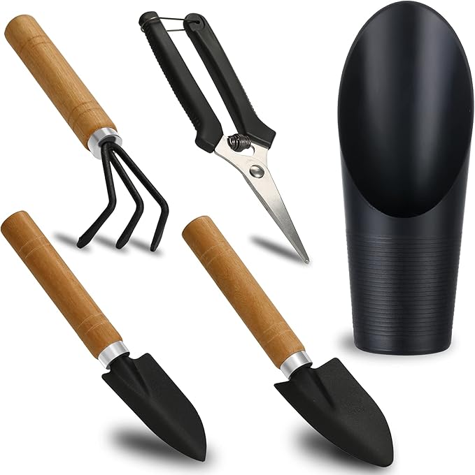 5Pcs Succulent Tools,Mini Garden Tools,Pruning Scissors as Plant Accessories, Gardending Hand Tools Kit for Seedling Soil,Caring Succulent,Houseplent,Bonsi,Gifts for Woman and Man Songtaste