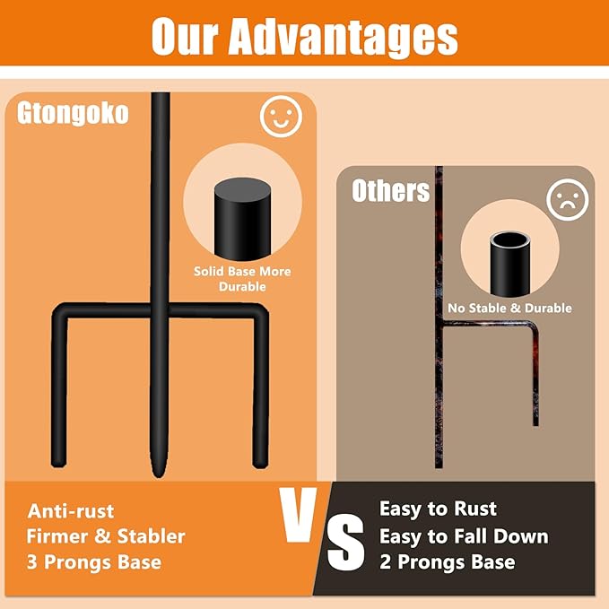 Gtongoko 24 Inch Shepherds Hooks for Outdoor 8 Pack Adjustable Garden Hooks for Hanging Plants, Lanterns, Bird Feeders, Solar Lights, Mason Jars, Weddings Decor, Adjustable, Black Gtongoko