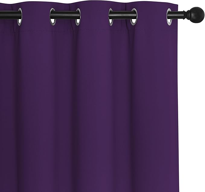 NICETOWN Blackout Room Divider Curtains for Sliding Glass Doors 102 Inches Long 1 Panel, Extra Wide Curtains for Doorway Patio Bedroom Living Room (Royal Purple, 80Wx102L, 1 Panel) NICETOWN